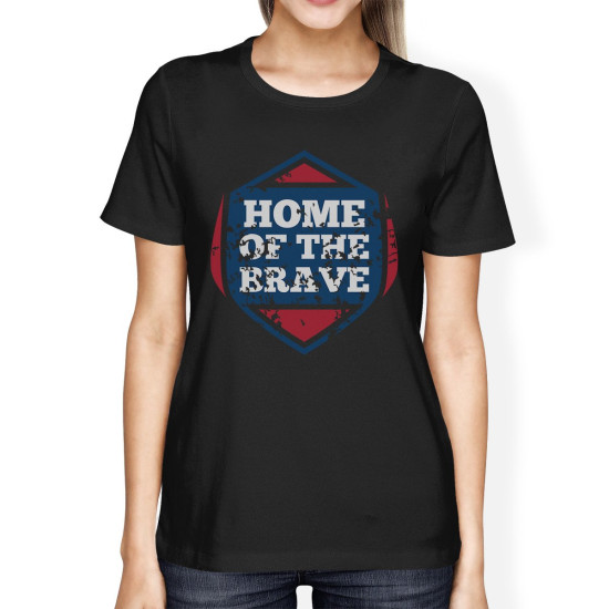 Home Of The Brave American Flag Shirt Womens Black Graphic Tshirtidx 3P11033841996