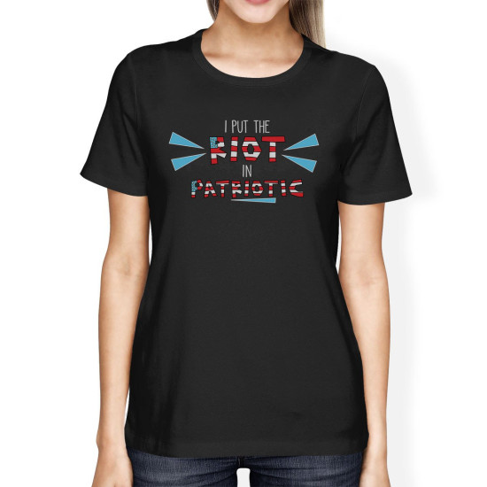 I Put The Riot In Patriotic Womens Black Graphic 4th Of July Shirtidx 3P10973165004