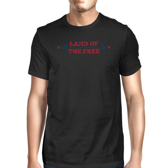 Land Of The Free American Flag Shirt Mens Black Graphic T-Shirtidx 3P11033816780