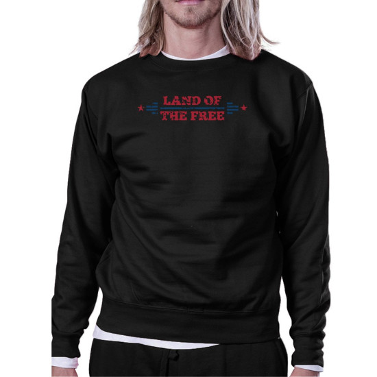Land Of The Free Unisex Graphic Sweatshirt Black Crewneck Pulloveridx 3P11025528780